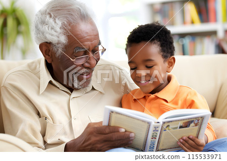 A Cozy Indoor Setting with a Grandparent and Grandchild 115533971