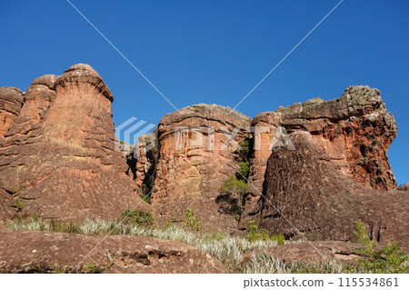 sandstone geological monuments, or Arenitos, in Vila Velha State Park. Ponta Grossa, Parana, Brazil sandstone geological monuments, or Arenitos, in Vila Velha State Park. Ponta Grossa, Parana, Brazil 115534861