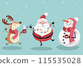 Cute Christmas characters vector illustration 115535028