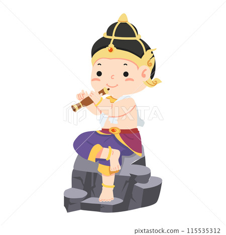 Thai man playing the Thai oboe 115535312