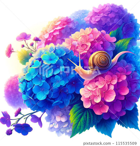 五顏六色的八仙花屬的例證 115535509