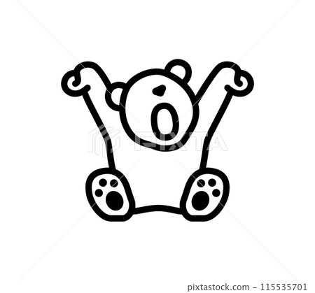 Yawning bear illustration 115535701