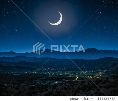 the moon in the mountains 115535712