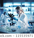 Neuroscientist Work In Futuristic Laboratory On Solutions for Brain Damage 115535971