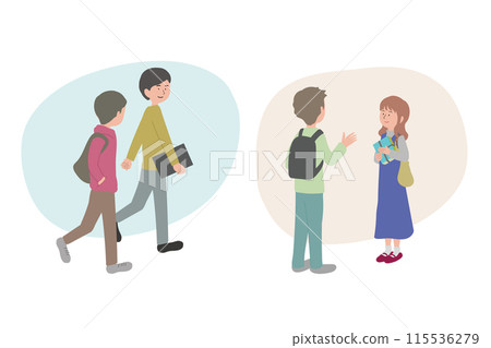 一個男人和一個女人正在交談的插圖 一個男人和一個女人正在交談的插圖 115536279