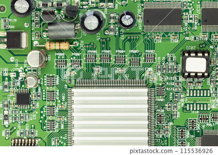 Close-Up of Detailed Circuit Board Design 115536926