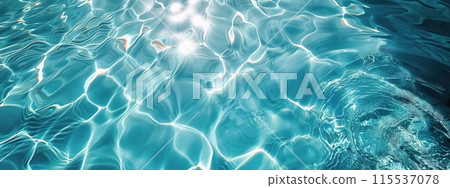 Tropical Palm Tree Leaves Cast Shadows On Rippling Water Tropical Palm Tree Leaves Cast Shadows On Rippling Water 115537078