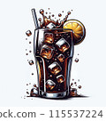Refreshing cola with lemon 115537224
