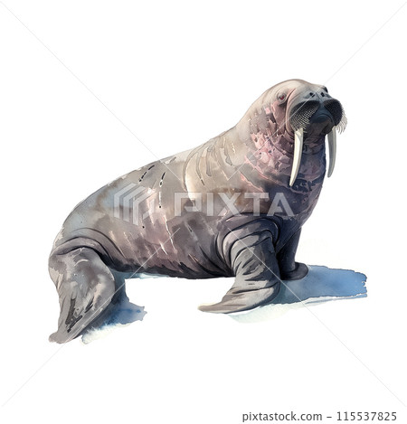 白色背景上海象的水彩插圖 115537825