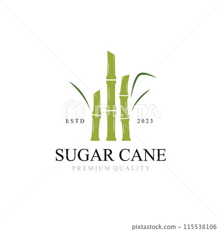 Natural Sweet Sugar Cane Plant Logo Template. Natural Sweet Sugar Cane Plant Logo Template. 115538106