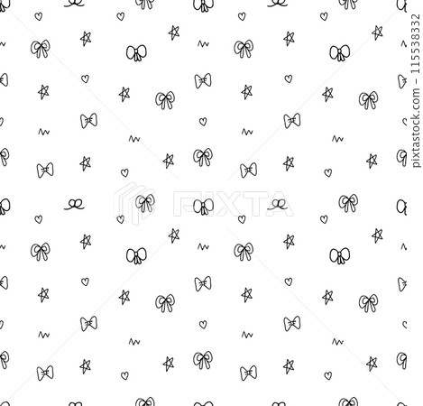ribbon doodle hand drawn with line seamless pattern background for wrapping and wallpaper 115538332