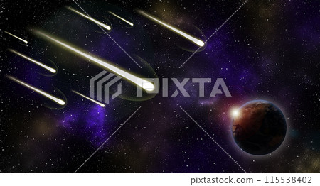 Earth and meteor illustration 115538402