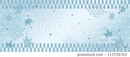 Cool Japanese-style background of summer green maple leaves (horizontal banner) Cool Japanese-style background of summer green maple leaves (horizontal banner) 115538763