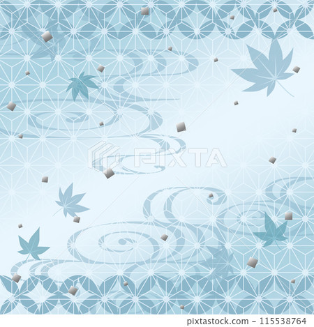 Cool Japanese-style background of summer green maple leaves (1:1 size) Cool Japanese-style background of summer green maple leaves (1:1 size) 115538764