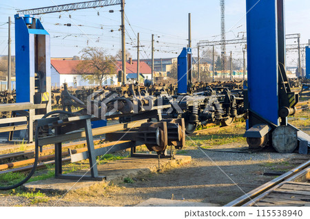 Wheelsets of railway cars were located on railway junction while awaiting repairs 115538940