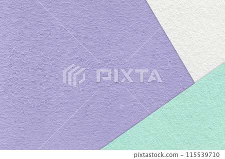 Texture of craft violet color paper background with white and cyan border. Vintage abstract cardboard. 115539710