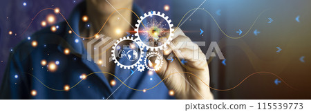 The concept of using artificial intelligence, AI to control the environment, control pollution 115539773