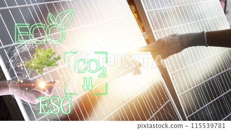 Clean energy concepts such as solar cells are being used more and more. 115539781