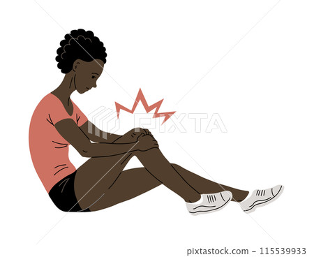 Young woman with knee pain Young woman with knee pain 115539933