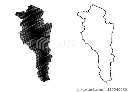 Leuk District (Switzerland, Swiss Confederation, Canton of Valais or Wallis) map vector illustration, scribble sketch Bezirk Leuk map Leuk District (Switzerland, Swiss Confederation, Canton of Valais or Wallis) map vector illustration, scribble sketch Bezirk Leuk map 115540080