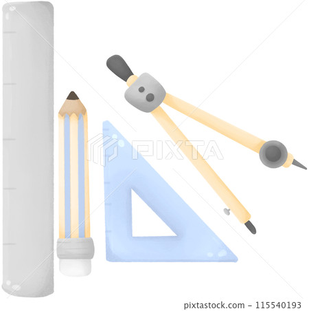 Drafting Tools - Ruler and Pencil  115540193