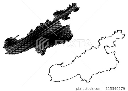 Seeland District (Switzerland, Swiss Confederation, Canton of Bern or Berne) map vector illustration, scribble sketch Verwaltungskreis Seeland map 115540279
