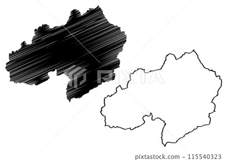Surselva District (Switzerland, Swiss Confederation, Canton of Grisons, Graubunden) map vector illustration, scribble sketch Surselva Region map Surselva District (Switzerland, Swiss Confederation, Canton of Grisons, Graubunden) map vector illustration, scribble sketch Surselva Region map 115540323