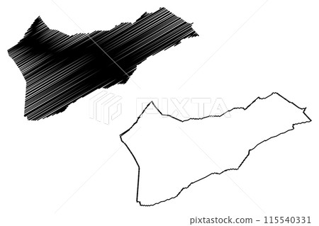 Val-de-Travers District (Switzerland, Swiss Confederation, Canton of Neuchatel) map vector illustration, scribble sketch Bezirk Val de Travers map 115540331