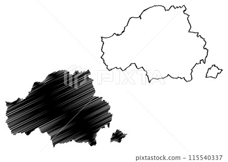 Wasseramt District (Switzerland, Swiss Confederation, Canton of Solothurn or Soleure) map vector illustration, scribble sketch Bezirk Wasseramt map 115540337