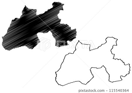 Zofingen District (Switzerland, Swiss Confederation, Canton of Aargau) map vector illustration, scribble sketch Bezirk Zofingen map 115540364