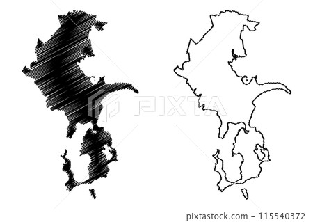 City of Clarence (Commonwealth of Australia, Tasmania, lutruwita) map vector illustration, scribble sketch Clarence City Council map 115540372