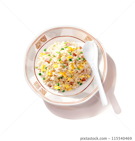 Watercolor illustration of street Chinese fried rice on white background 115540469