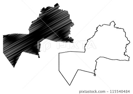 Kentish Council (Commonwealth of Australia, Tasmania, lutruwita) map vector illustration, scribble sketch Kentish map 115540484
