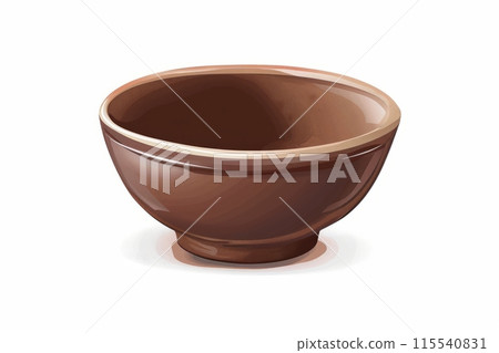 Brown ceramic bowl for food serving 115540831