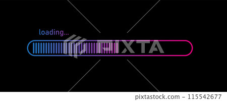 Loading bar concept. Progress data for upload or download. Techmology concept. Loading bar concept. Progress data for upload or download. Techmology concept. 115542677