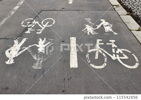 Bicycle lane signs 115542856