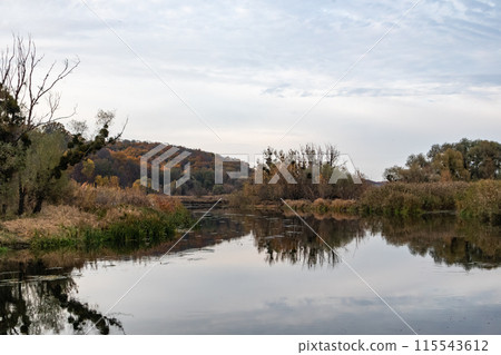 Autumn Nature on Siverskyi Donets River, Ukraine Autumn Nature on Siverskyi Donets River, Ukraine 115543612