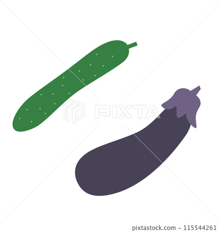 Simple cucumber and eggplant illustration 115544261