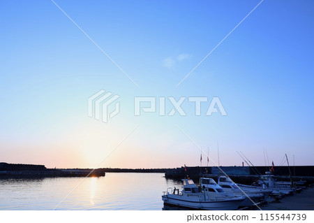 Early morning fishing port 115544739