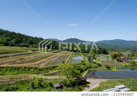<Shimane Prefecture> Okuizumo Town, Ohara Shinden rice terraces, May <Shimane Prefecture> Okuizumo Town, Ohara Shinden rice terraces, May 115545007