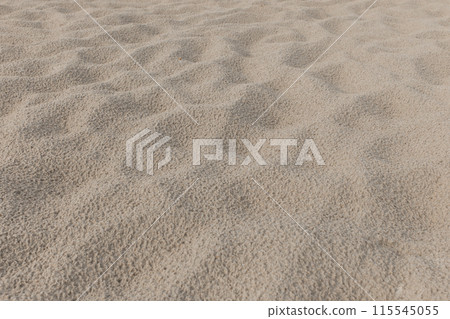 White beach sand abstract pattern nature after rain texture background 115545055