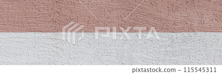Brown paint rough wall abstract pattern two colors and white plaster bark beetle texture background design space 115545311