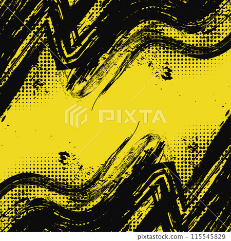 Abstract Black and Yellow Dirty Grunge Background with Halftone Effect. Sports Background with Brush Stroke Illustration Abstract Black and Yellow Dirty Grunge Background with Halftone Effect. Sports Background with Brush Stroke Illustration 115545829