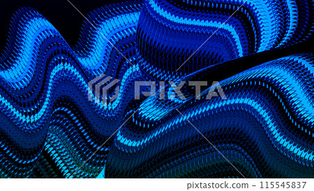 Wriggling corrugated tape.An image of a blue and white wriggling wave, reminiscent of a wheel print. 115545837