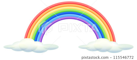 Colorful Rainbow with Fluffy Clouds Colorful Rainbow with Fluffy Clouds 115546772