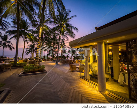 Restaurant bar on the beach in trisara beach in Bang Tao, Phuket, Thailand Restaurant bar on the beach in trisara beach in Bang Tao, Phuket, Thailand 115546880