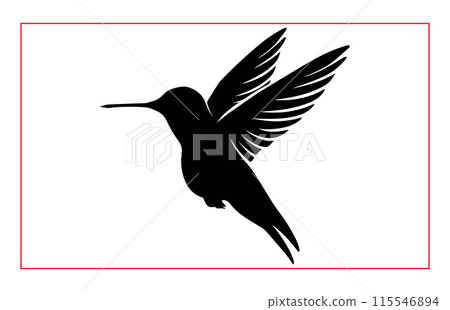 Hummingbird silhouette, Humming bird bird flying in open air Hummingbird silhouette, Humming bird bird flying in open air 115546894
