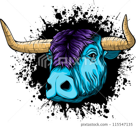 vector illustration of head bull colored design vector illustration of head bull colored design 115547135