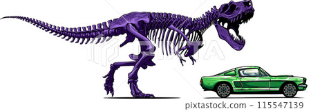 colored Tyrannosaurus skeleton image vector illustration design 115547139