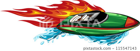 illustration of Speedboat flat vector isolated design illustration of Speedboat flat vector isolated design 115547143